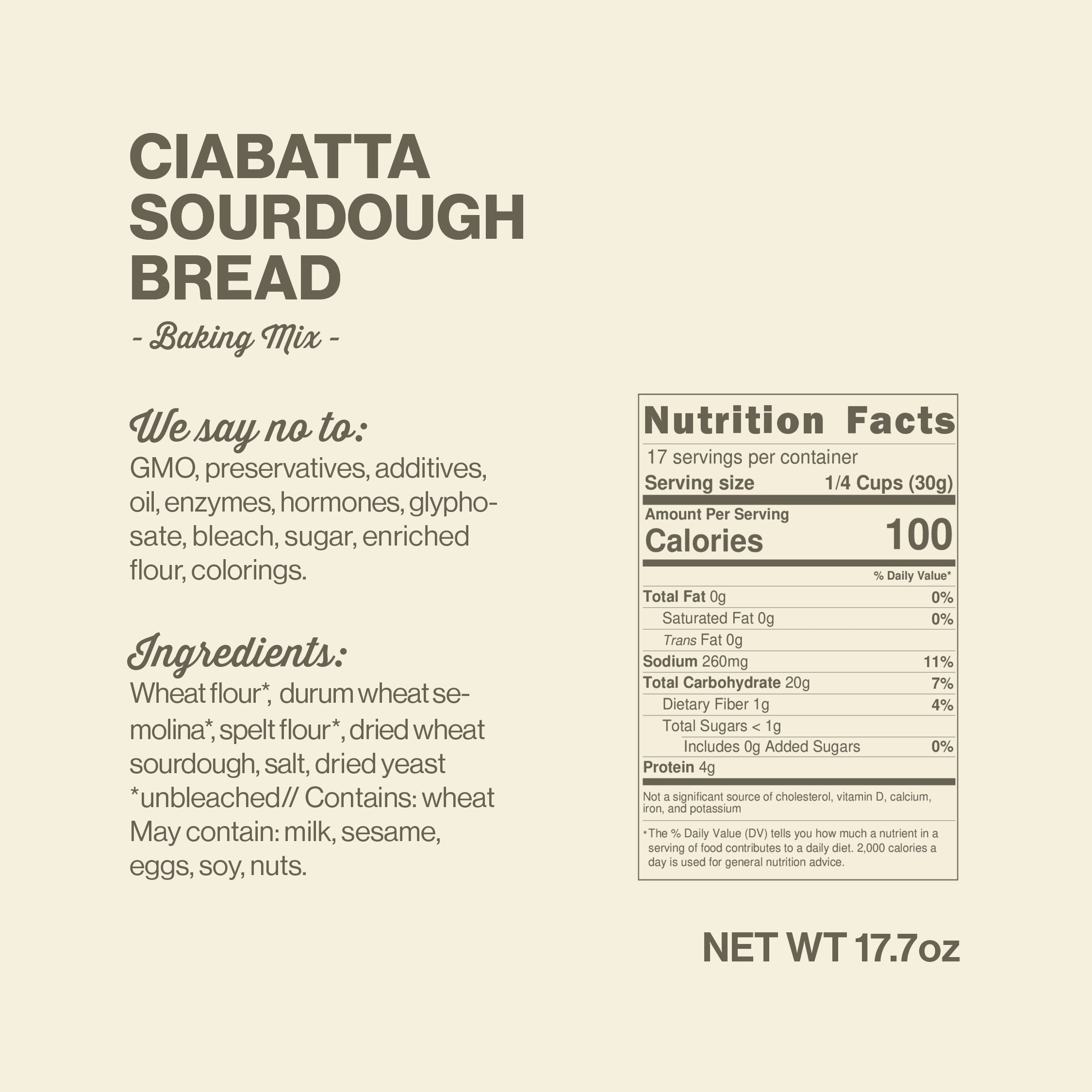 Ciabatta Sourdough Baking Mix